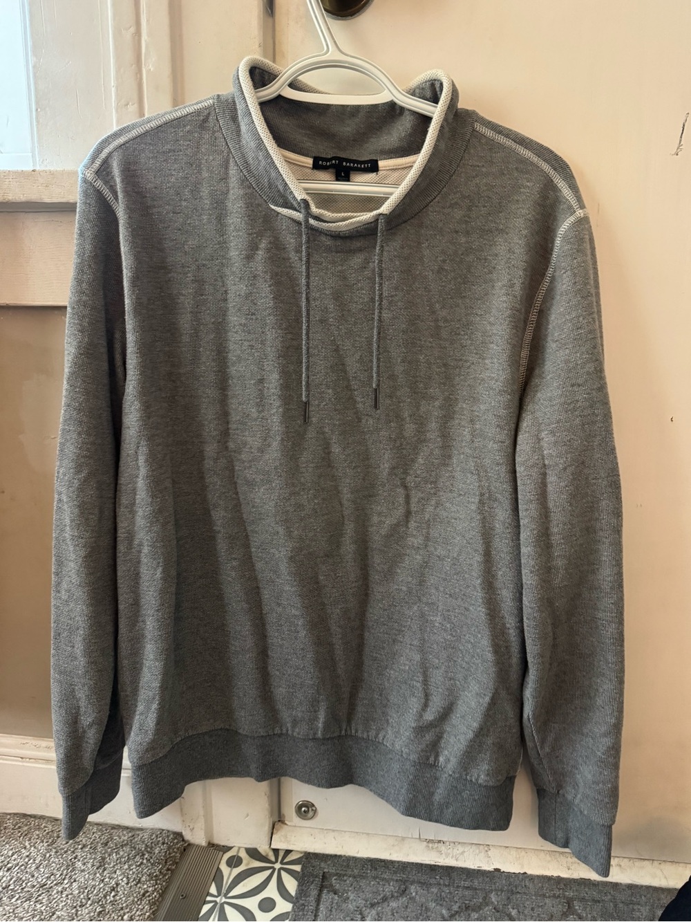 Robert Barakett Men's Gray Funnel Neck Sweatshirt